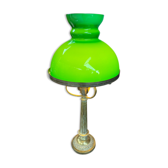 Green opaline lamp