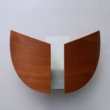 Wall light in thermoformed wood and cicada glass by Lucid design, 1980s