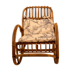 Fauteuil à bascule en rotin pour