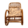 Rocking chair rattan for child of the 1960