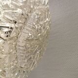 Beautiful hanging lamp in aluminium and hard-pressed crystal glass, probably Swedish