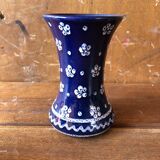 Pair of vase old gmundner keramik ceramic blue & white austria vintage