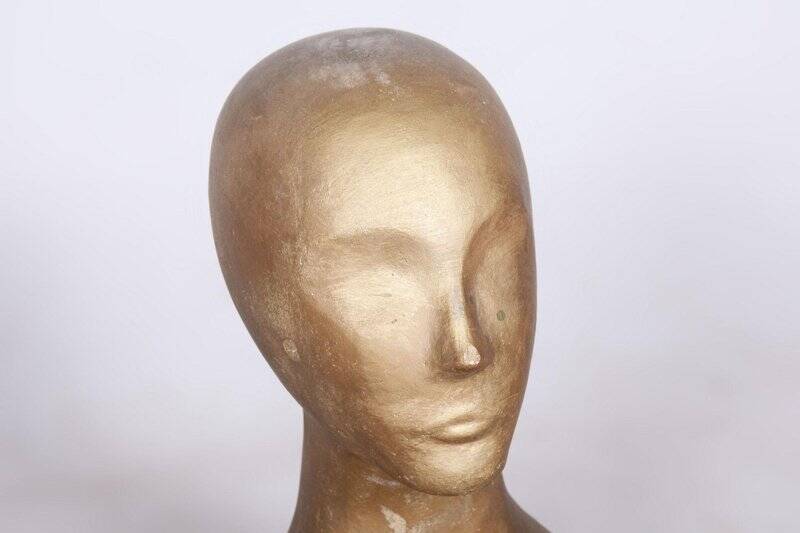 Mid-Century Modern Bust in Patinated Plaster, Czech, 1960s