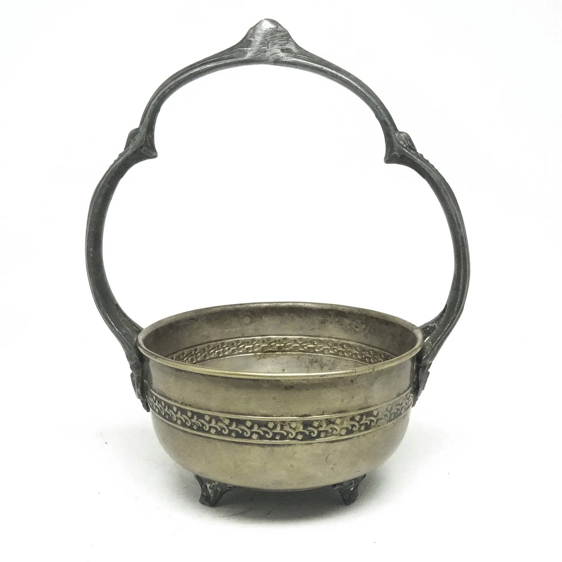 Sugar bowl, Eclecticism, silver-plated brass, tin, Poland, 1930s