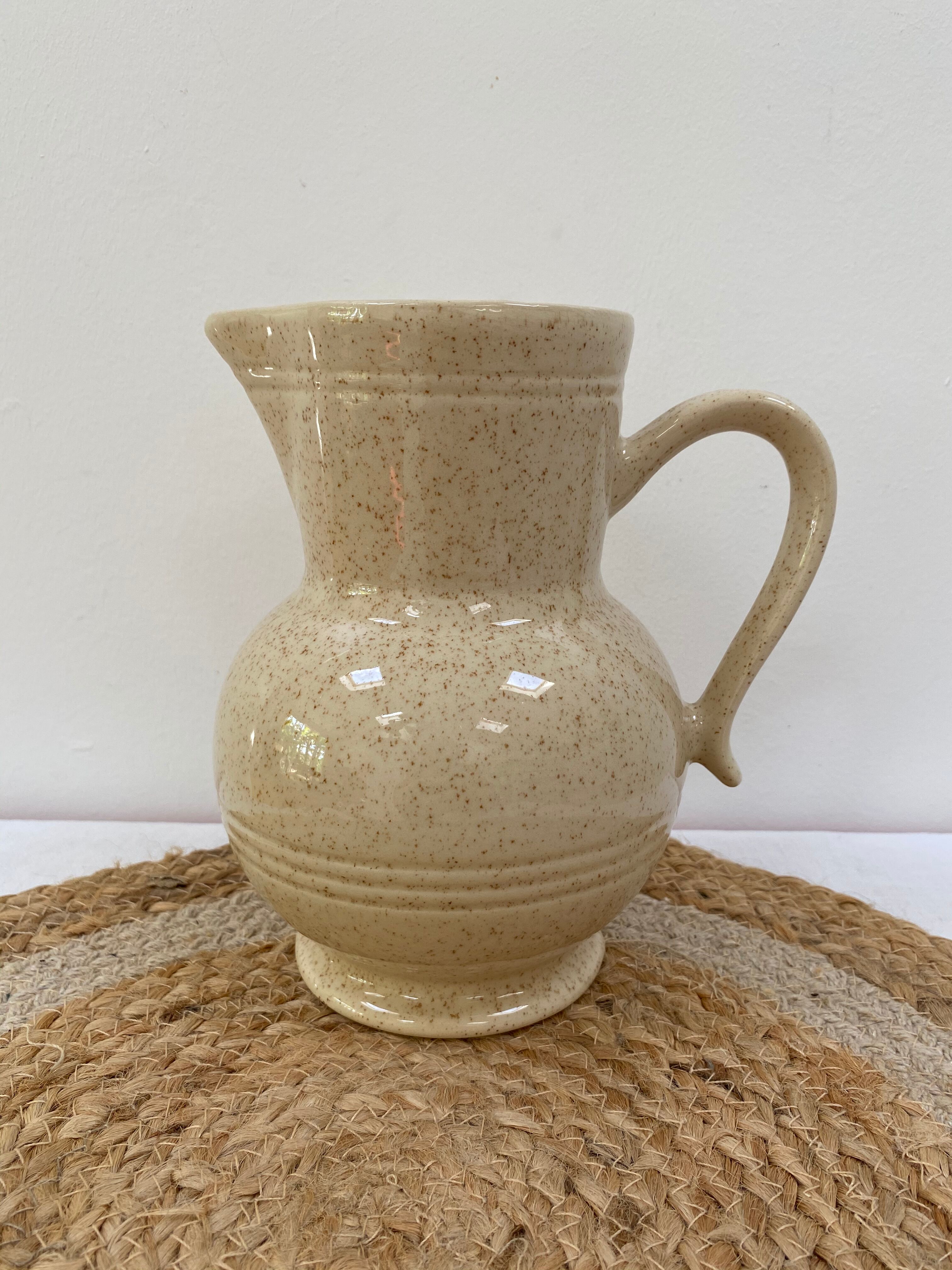 Speckled ceramic vase pitcher