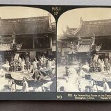 Old photography stereo, stereograph, luxury albumine 1903 shanghai district, China
