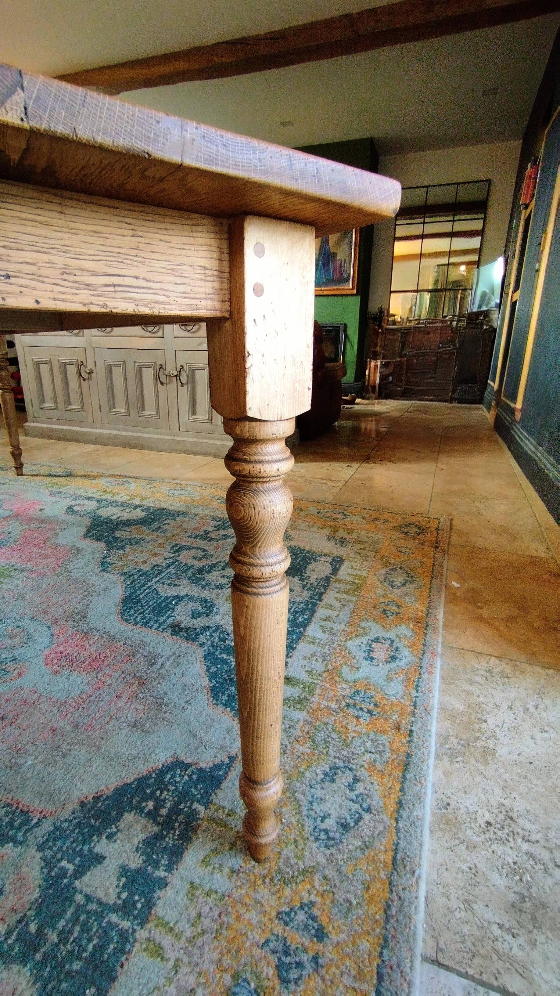 Solid oak farmhouse table
