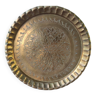 Ancien plateau marocain en laiton