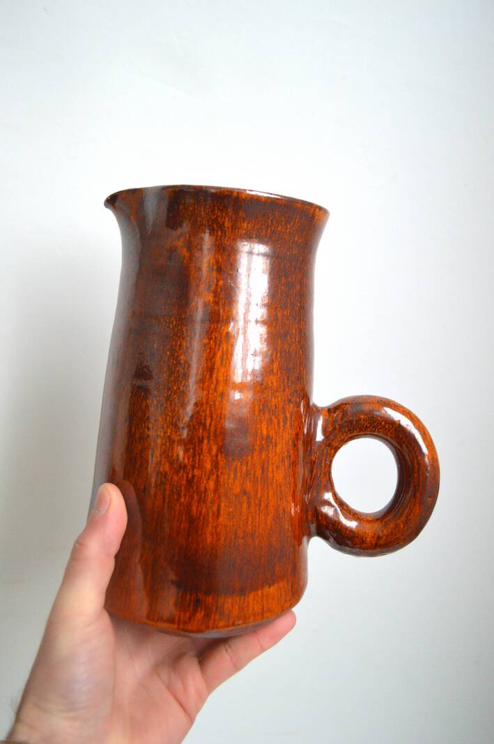 Tamegroute-inspired stoneware carafe