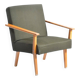 Mid-century armchair in green fabric and beech wood by Jitona, Czechoslovakia 1960s