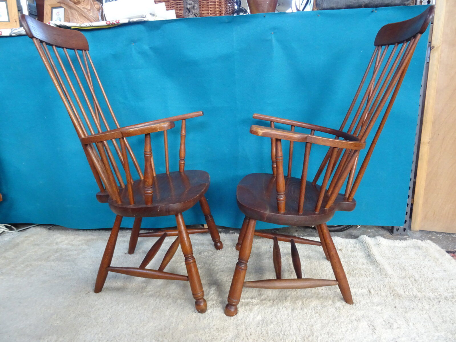 Pair of Scandinavian fan armchairs