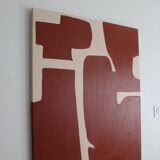 Minimalist organic canvas burgundy 100x81cm