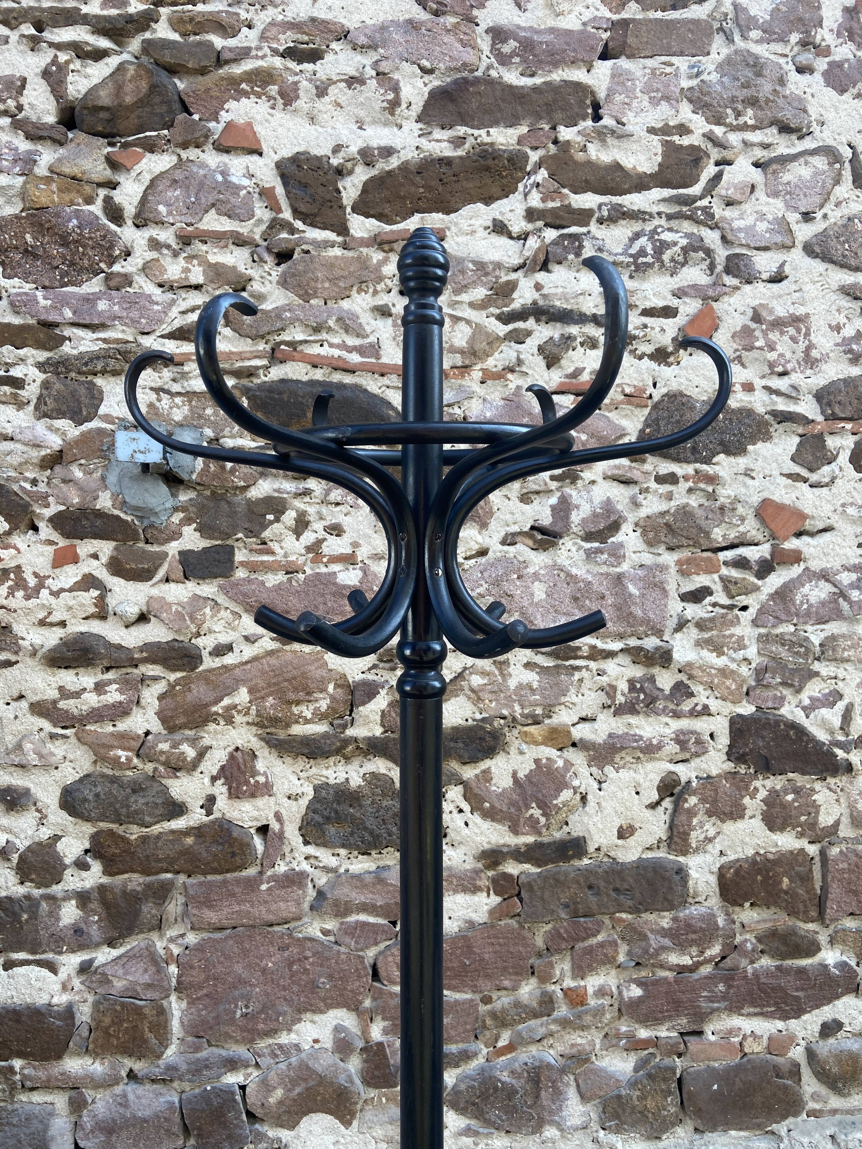 Antique French Art Deco parrot coat rack, bentwood