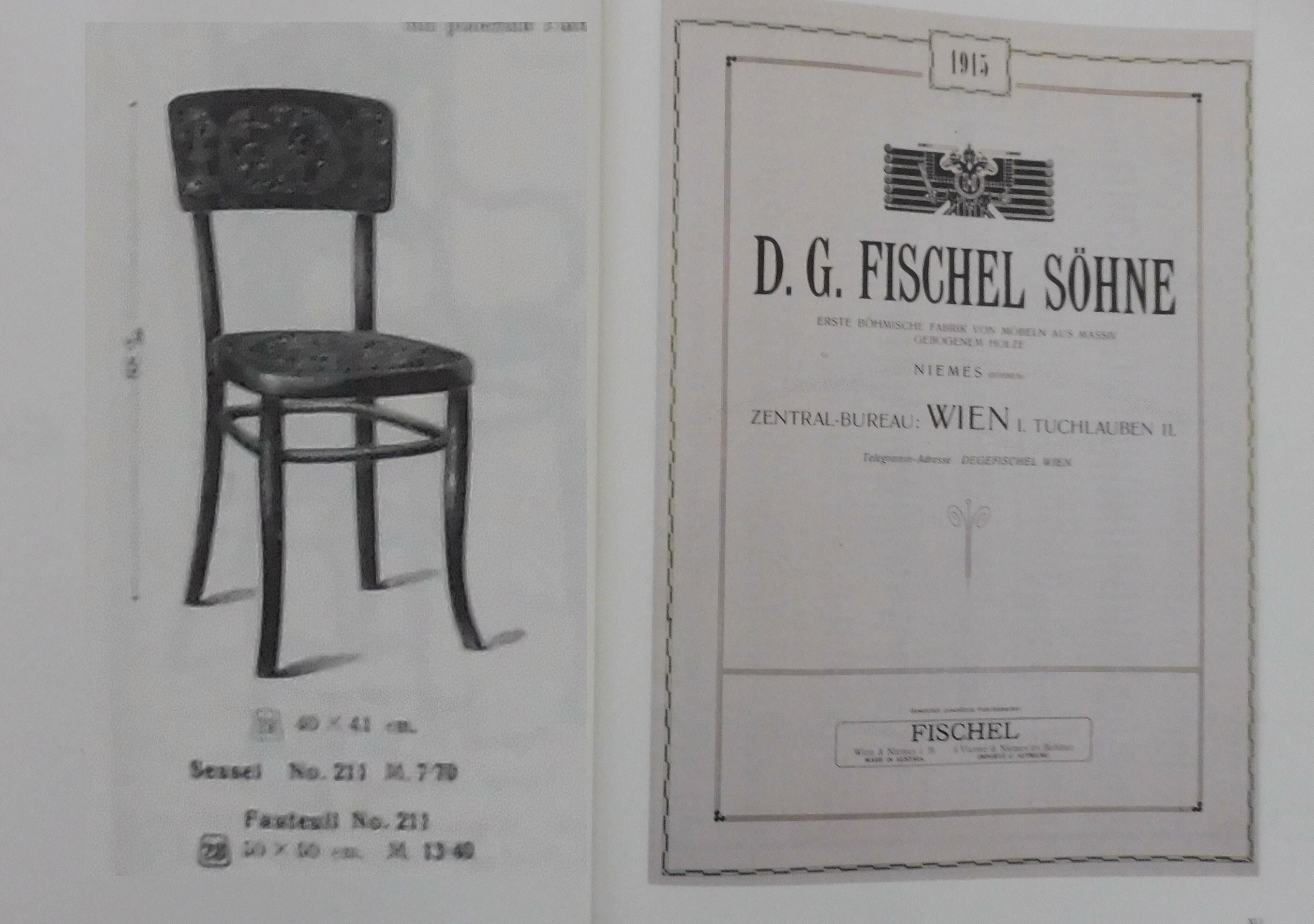 2 Fischel chairs circa 1910 sitting art nouveau bistro