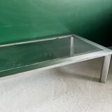 Modernist coffee table in chromed steel and glass
