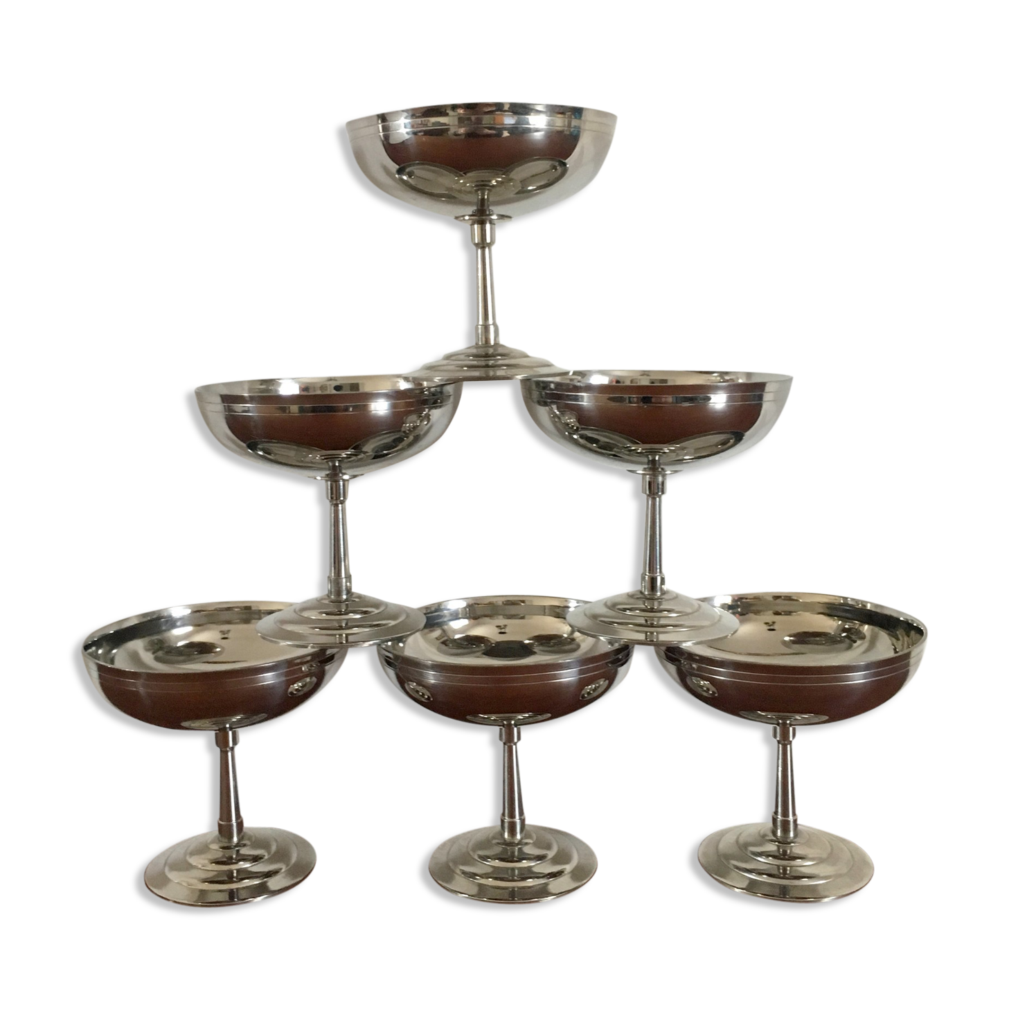 6 vintage Letang Remy ice cream cups