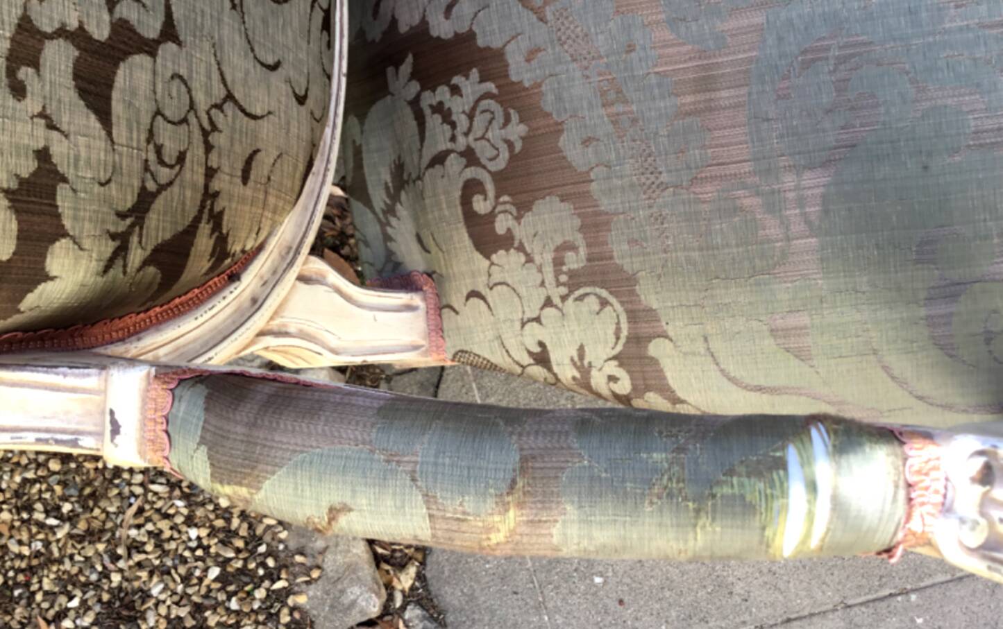 Louis XVI style armchair in cream lacquered wood