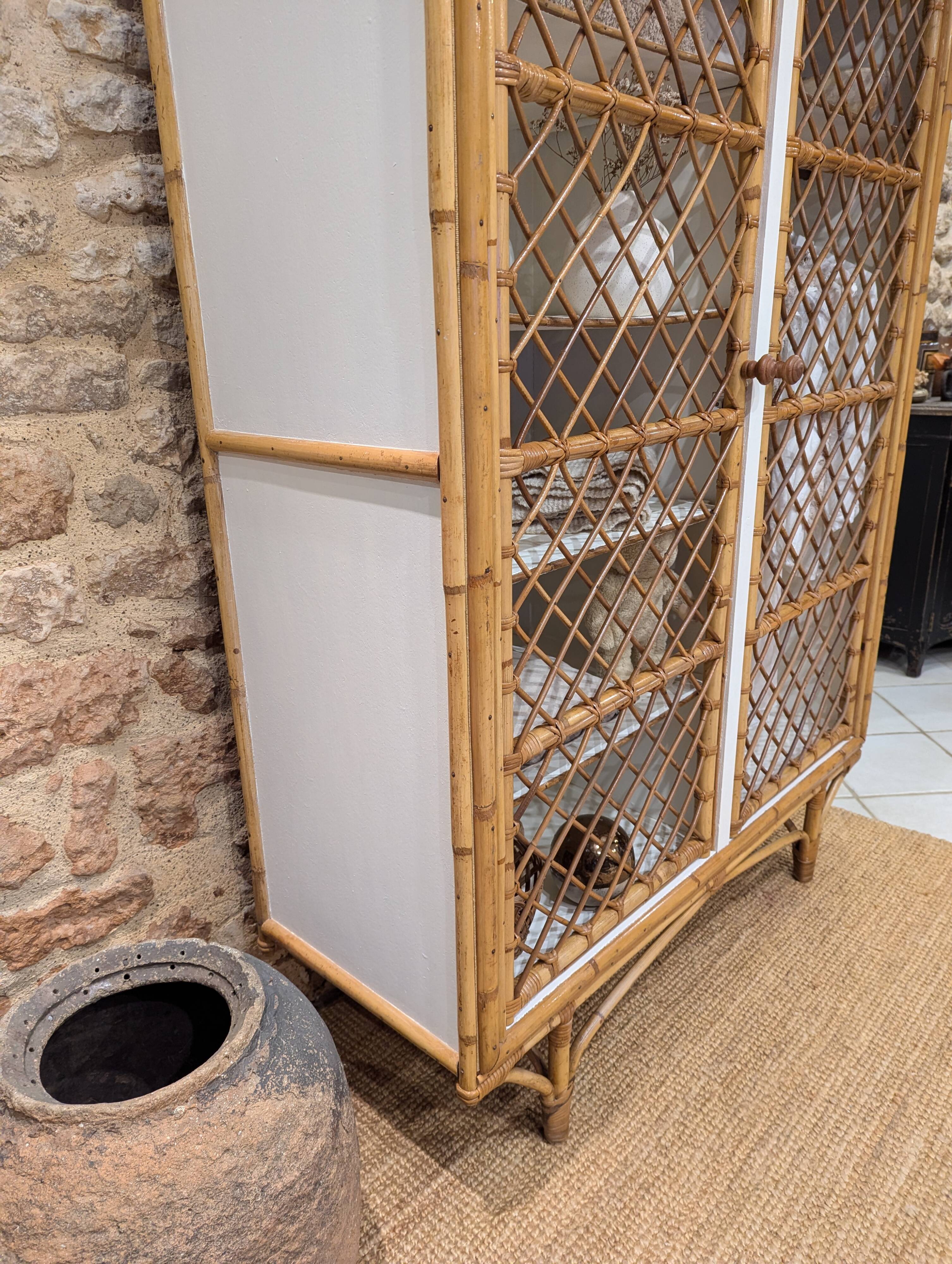 Rattan wardrobe