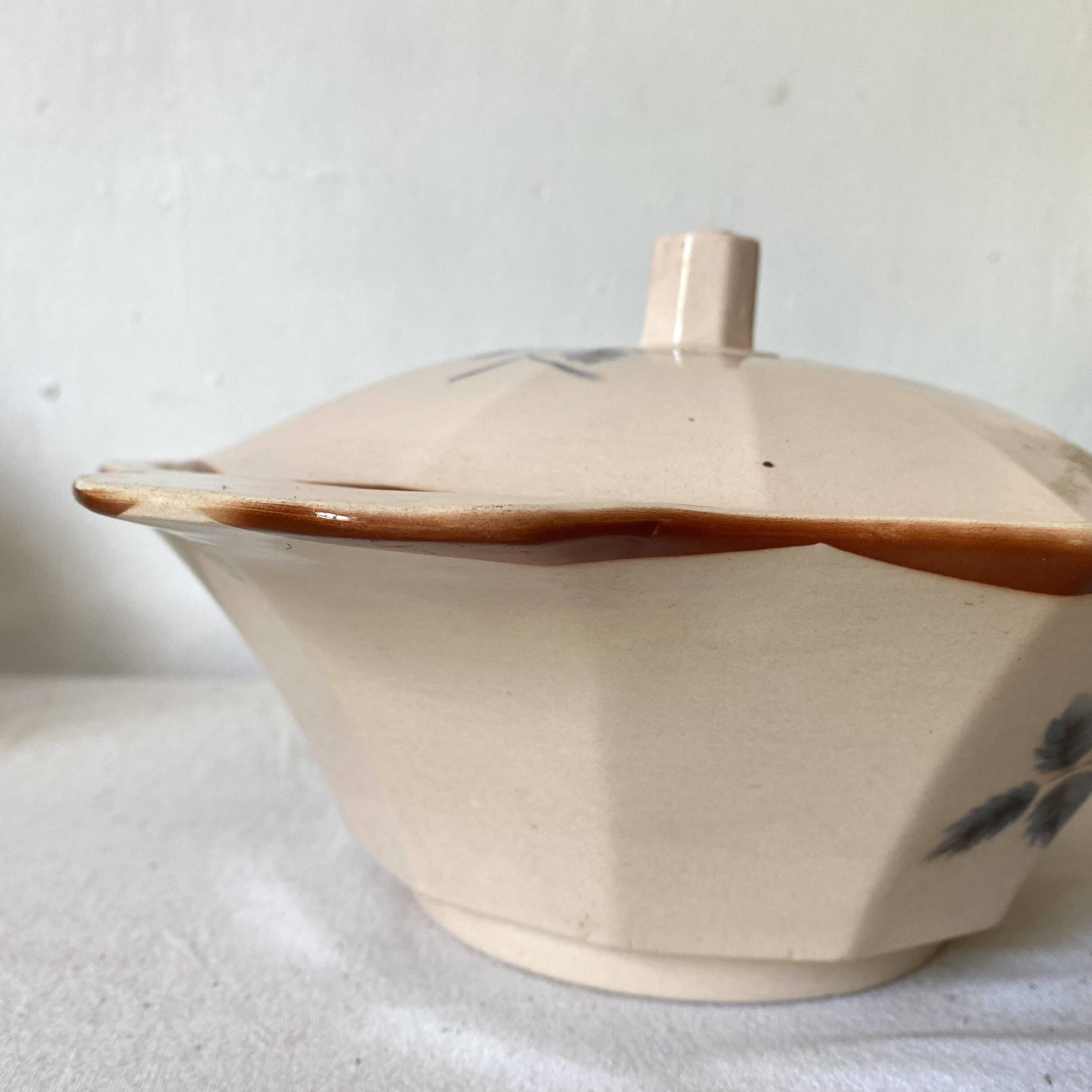 Pink Digoin soup tureens