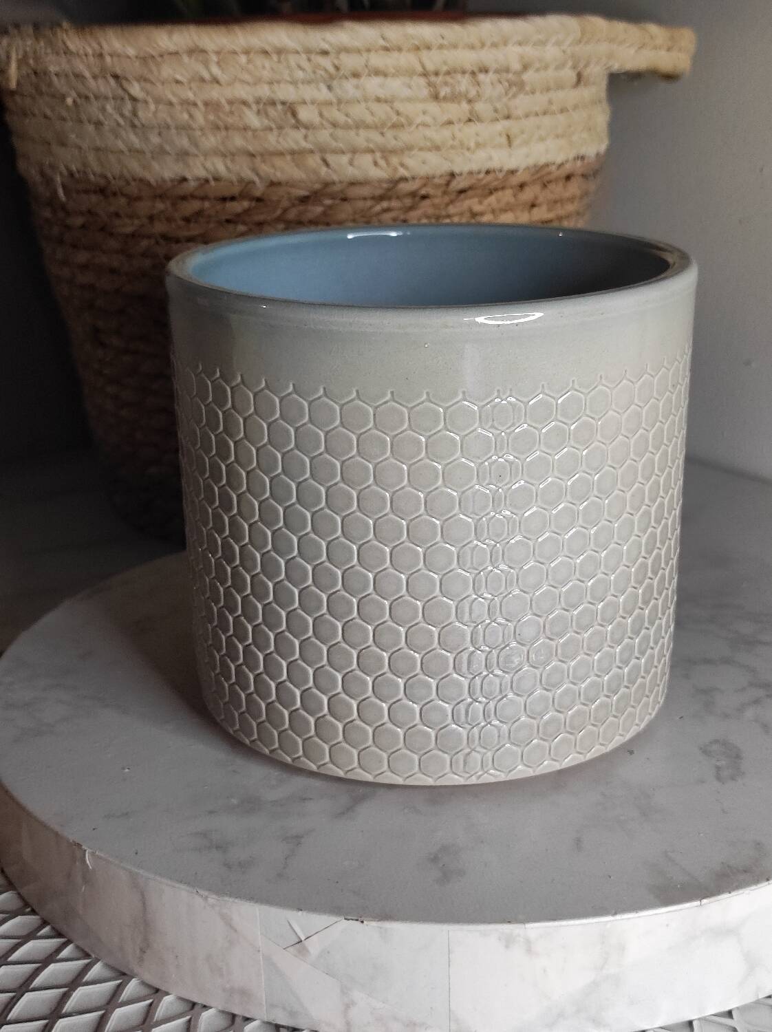 Glazed ceramic flowerpot