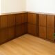 Modular corner library Oscar from the 1960s with sliding doors.