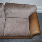 Vintage Three-Seater Sofa in Leather and Fabric by Alexander & James Blake
