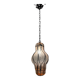 Suspension en verre de Murano rose et fer forgé, années 1970