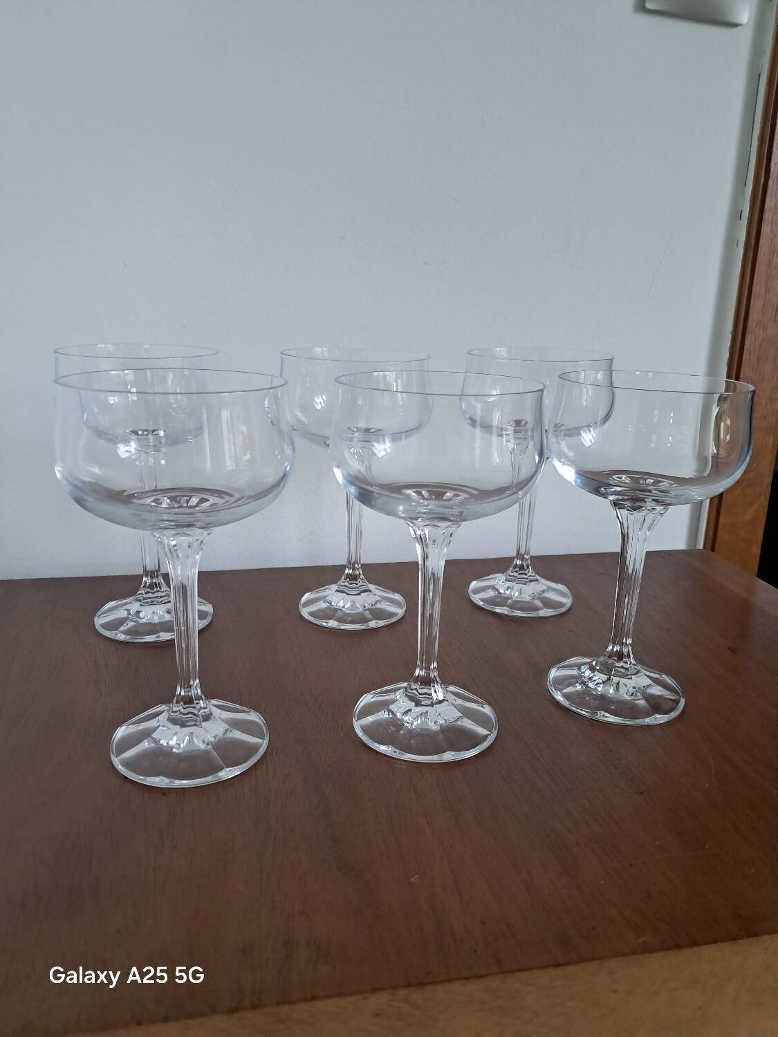 6 Diana Bohemian Crystal Champagne Glasses