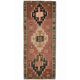 Vintage Turkish Oushak handmade wool cotton brown runner rug 137X338
