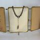 Vintage 1920s triptych barber mirror, gold with flowers, new and affordable - 28 x 60.