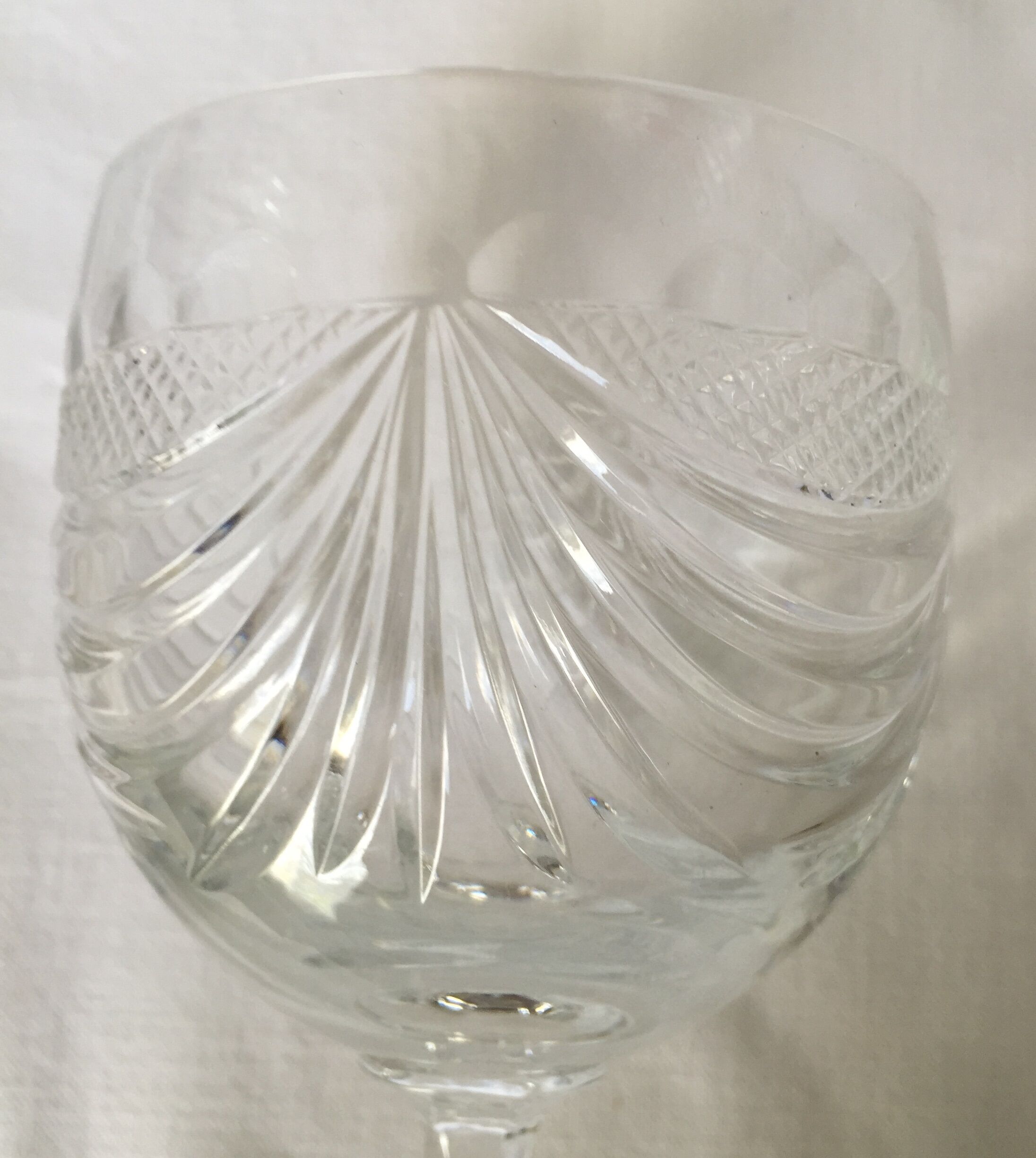 Set of 6 crystal wine glasses