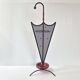 Porte-parapluie vintage 1950 en métal cuir & céramique bordeaux 50s rockabilly