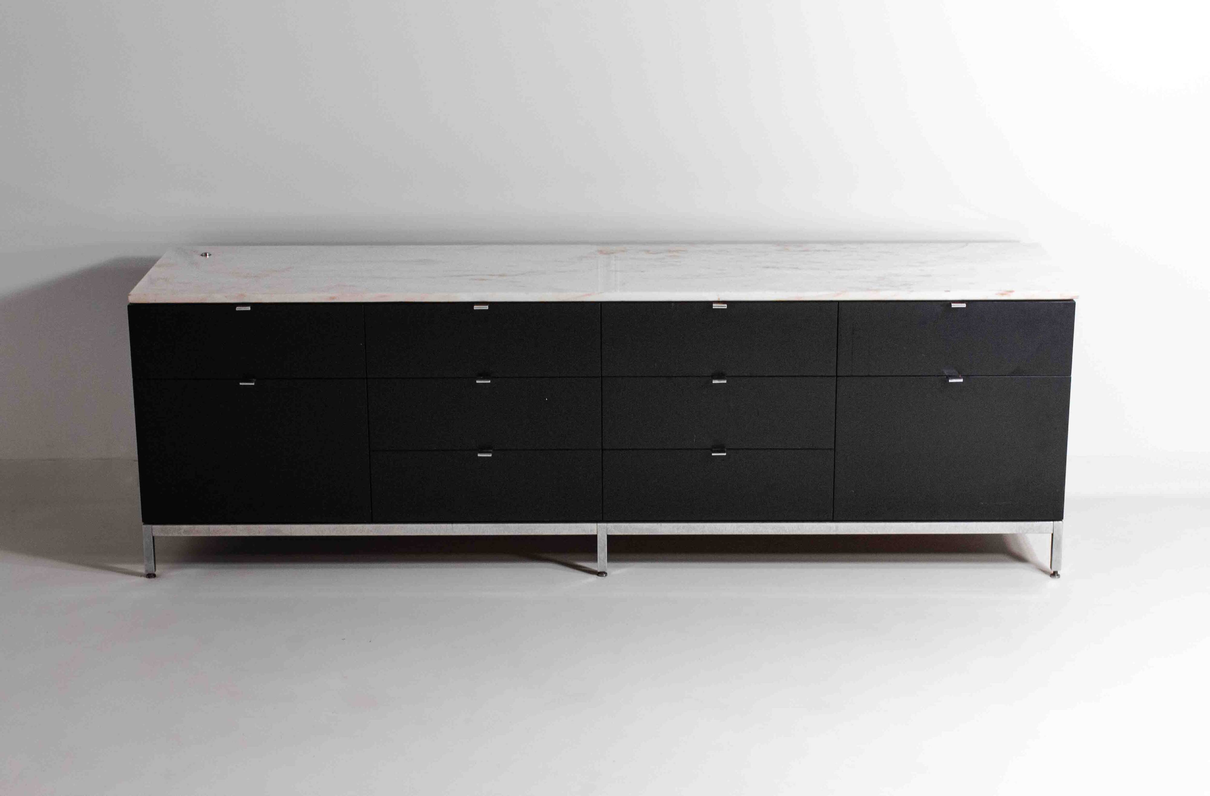 Rare executive sideboard by Florence Knoll in rose aurore marble, 1960s