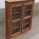 Old wooden glazed wall cabinet