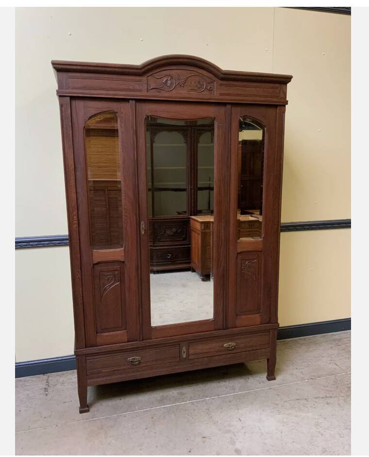 Antique Art Nouveau wardrobe