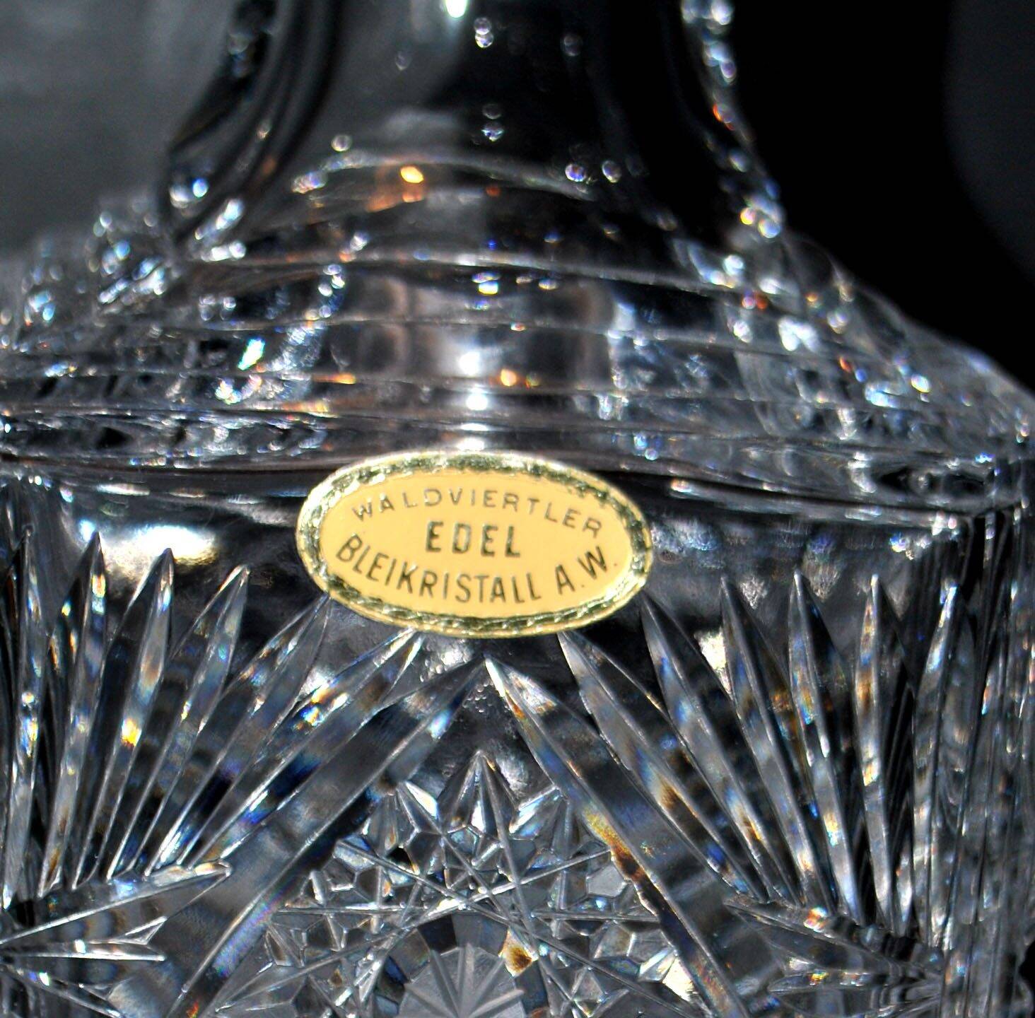 Waldviertler Edel Bleikristall cut crystal whisky decanter