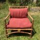 Rattan living room with 2 armchairs, coffee table cushions