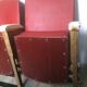 Pair of red skai leather cinema chairs