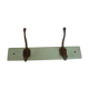 Coat rack, 2 hooks on wood, old hooks of school