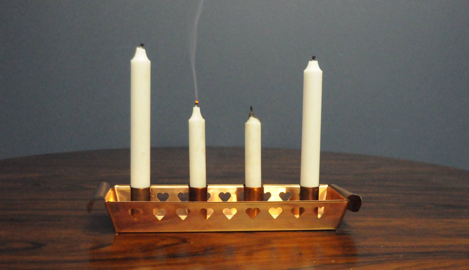 Bougeoir en cuivre pour 4 bougies