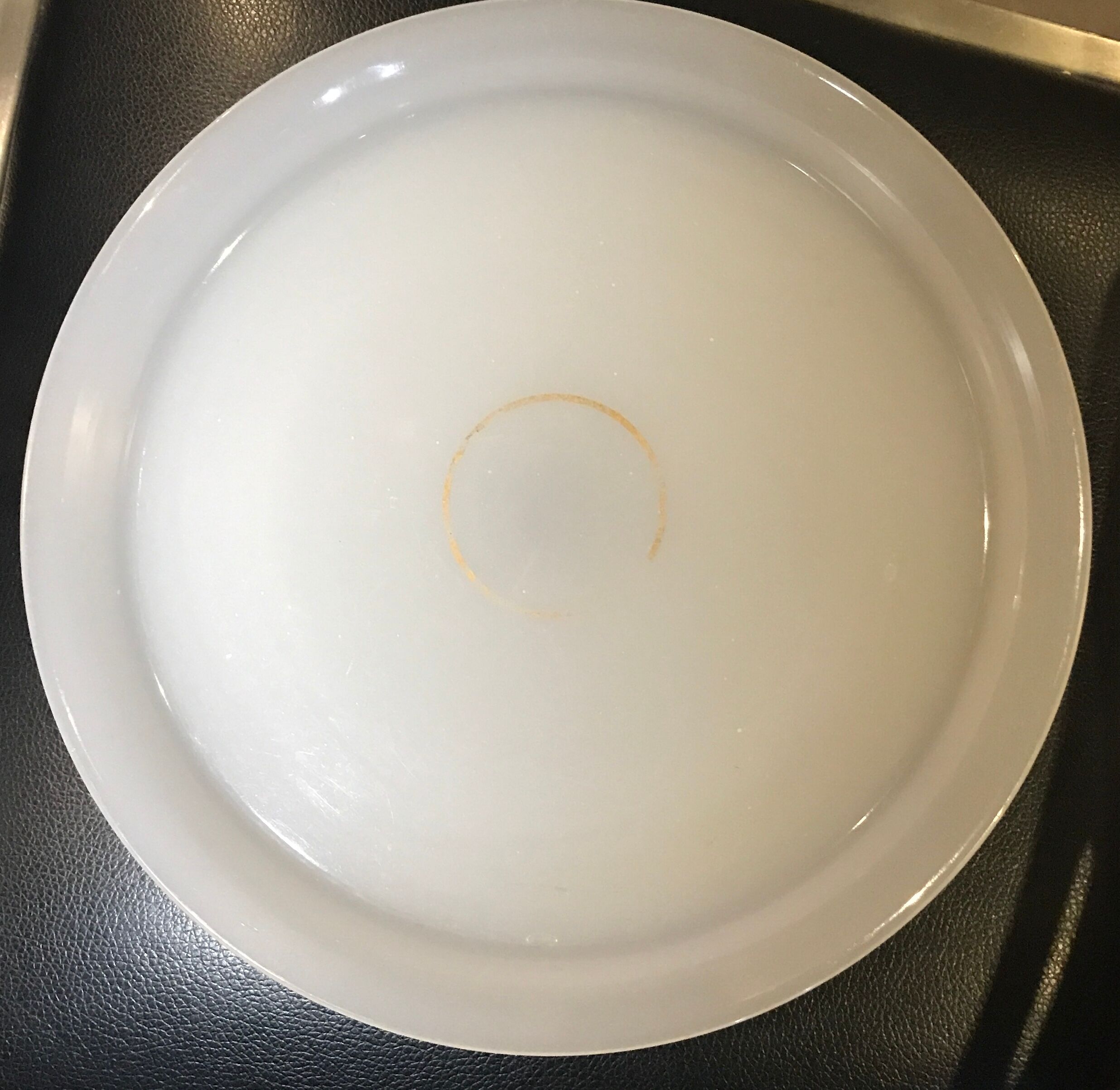 Plateau de serviteur ancien en opaline blanche 26 cm