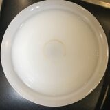 Old servant's tray in white opaline 26 cm