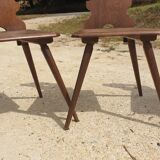 Set of 4 solid oak chairs "Alsatian style" - 20th century