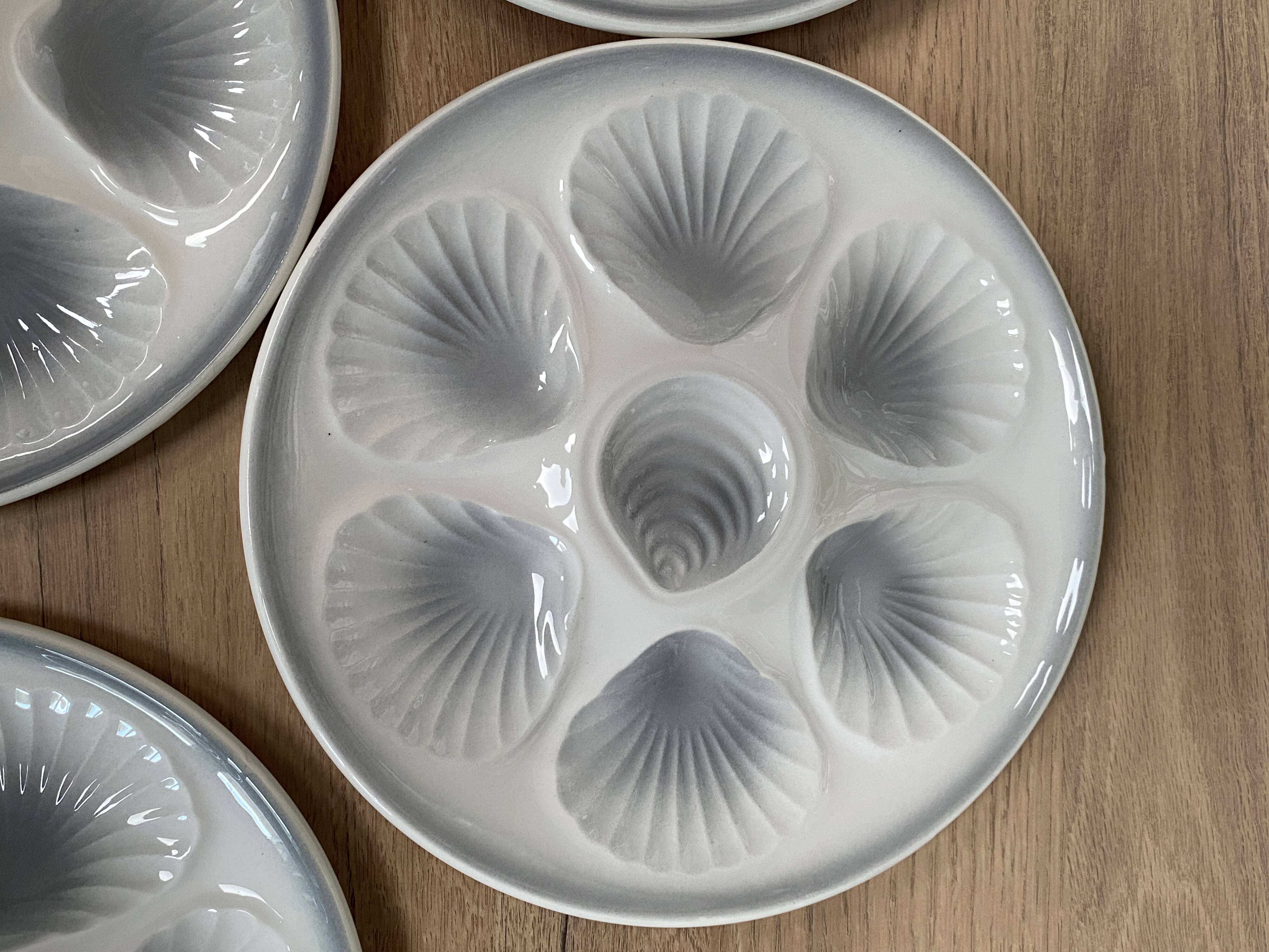 Set of 6 oyster plates Moulin des loups Orchies