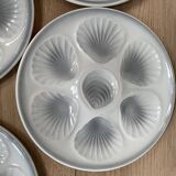 Set of 6 oyster plates Moulin des loups Orchies