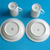 2 espresso coffee cups, 2 matching saucers - Bavaria Porcelain - 5.5 x 0.6cm approx.