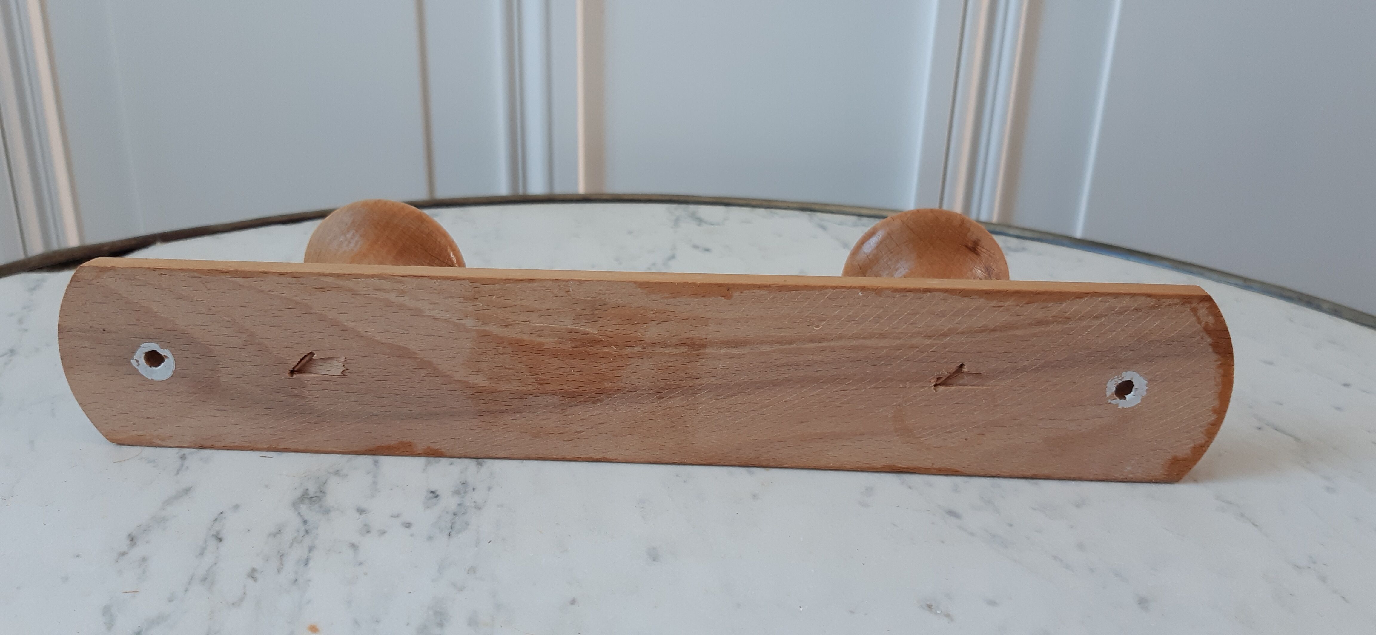 Vintage beech wood hook 70s