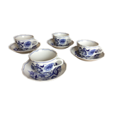 Luxury cobalt blue porcelain cups from the Brand Hutschenreuther model Zwiebelmuster