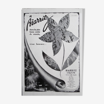 Publicité pour " Biarritz " de 1930