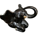 Eléphant noir pot de fleurs ou autre en céramique